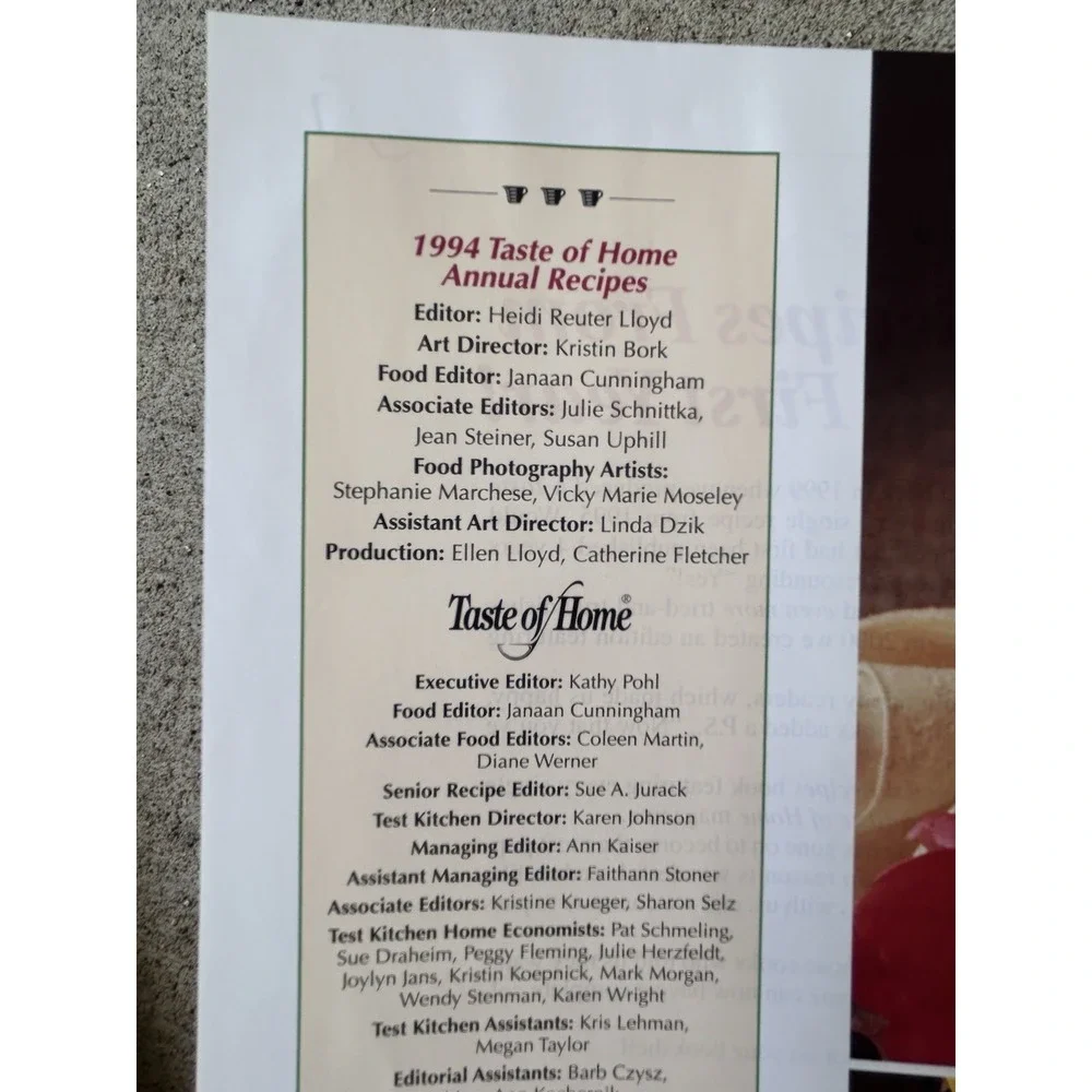 1994 Taste Of Home Annual Recipes Cookbook‎ - 419 Classic Recipes